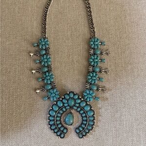 Turquoise Floral Statement Necklace